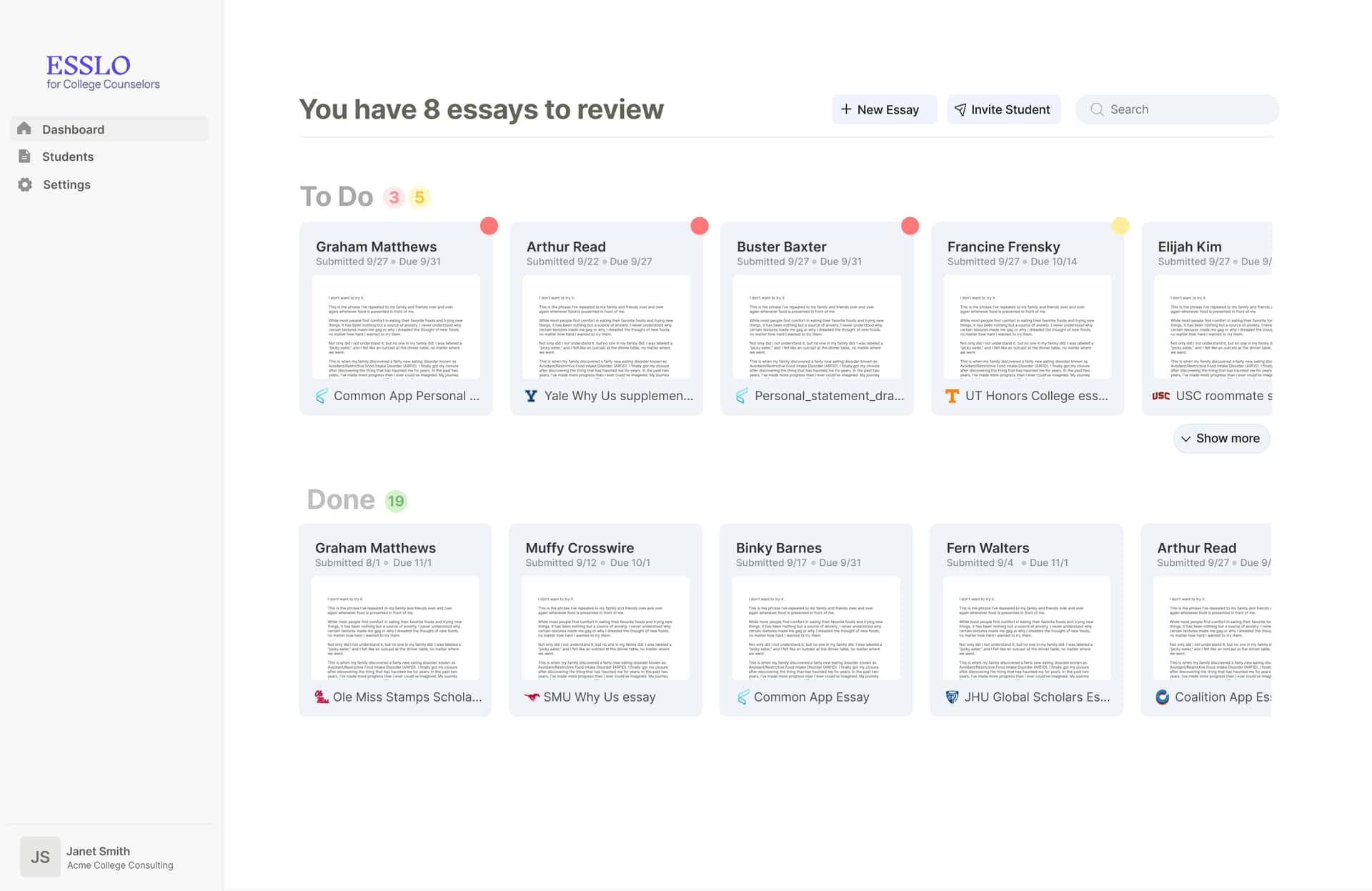 Counselor Dashboard